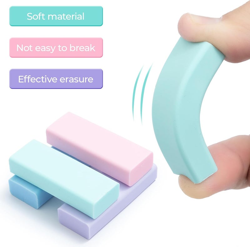 MG 4 Pcs Cute Erasers for Kids Sliding Retractable Pencil Erasers, Push Pull Design Cute Erasers Stationery Supplies for Kids Back to School Supplies for Office - Image 3